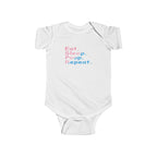 Infant Bodysuit - "Eat. Sleep. Poop. Repeat." Cute Baby Onesie (Pink & Blue Text) Printify Kids clothes  314 Originals