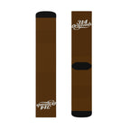 Brown Sublimation Socks with '314 Originals' Script — Athletic Crew Socks - 314 Originals