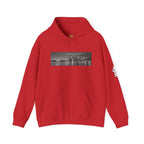 City Skyline Hoodie — Black & White Waterfront Panorama Pullover Printify Hoodie  314 Originals