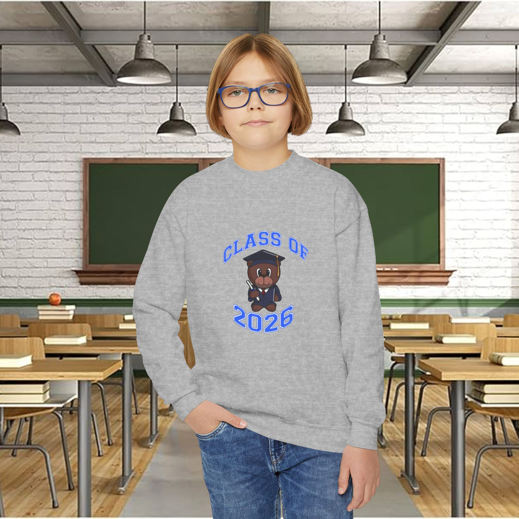 Class of 2026 Youth Crewneck Sweatshirt – Graduation Bear Design