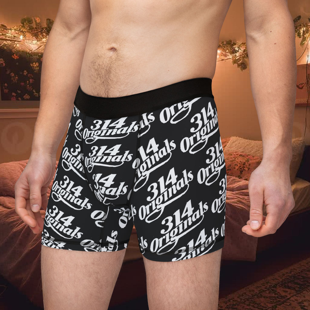 314 Originals Men’s Boxer Briefs — All-Over Logo Print - 314 Originals