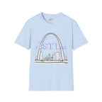 St. Louis Arch Skyline Tee — Born Hustler Front, 314 Originals Back - 314 Originals