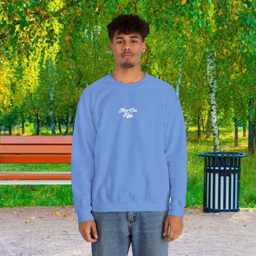 Three One Four Crewneck Sweatshirt — Minimal Script Chest Logo - 314 Originals