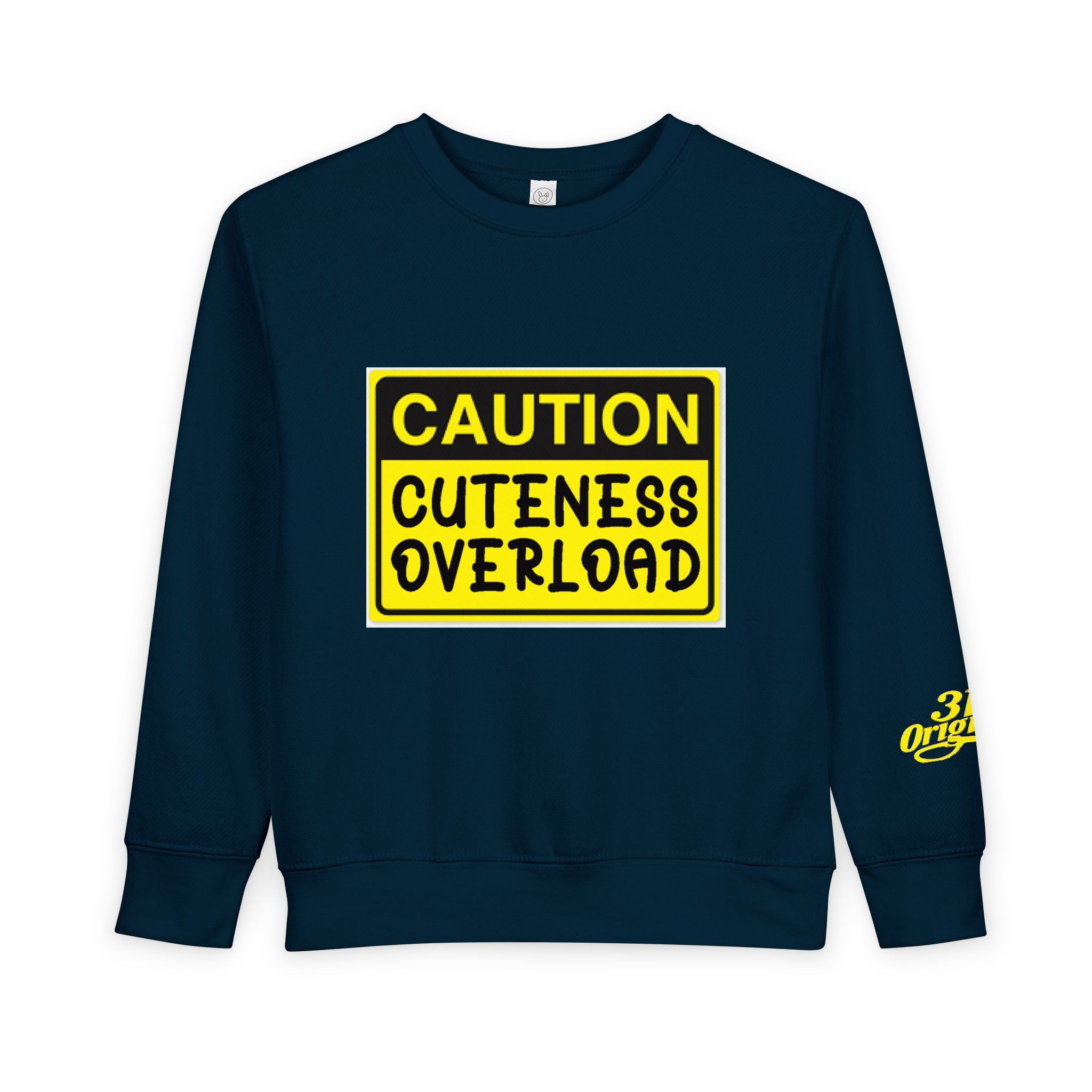 "Caution: Cuteness Overload" Kids Crewneck Toddler Sweatshirt