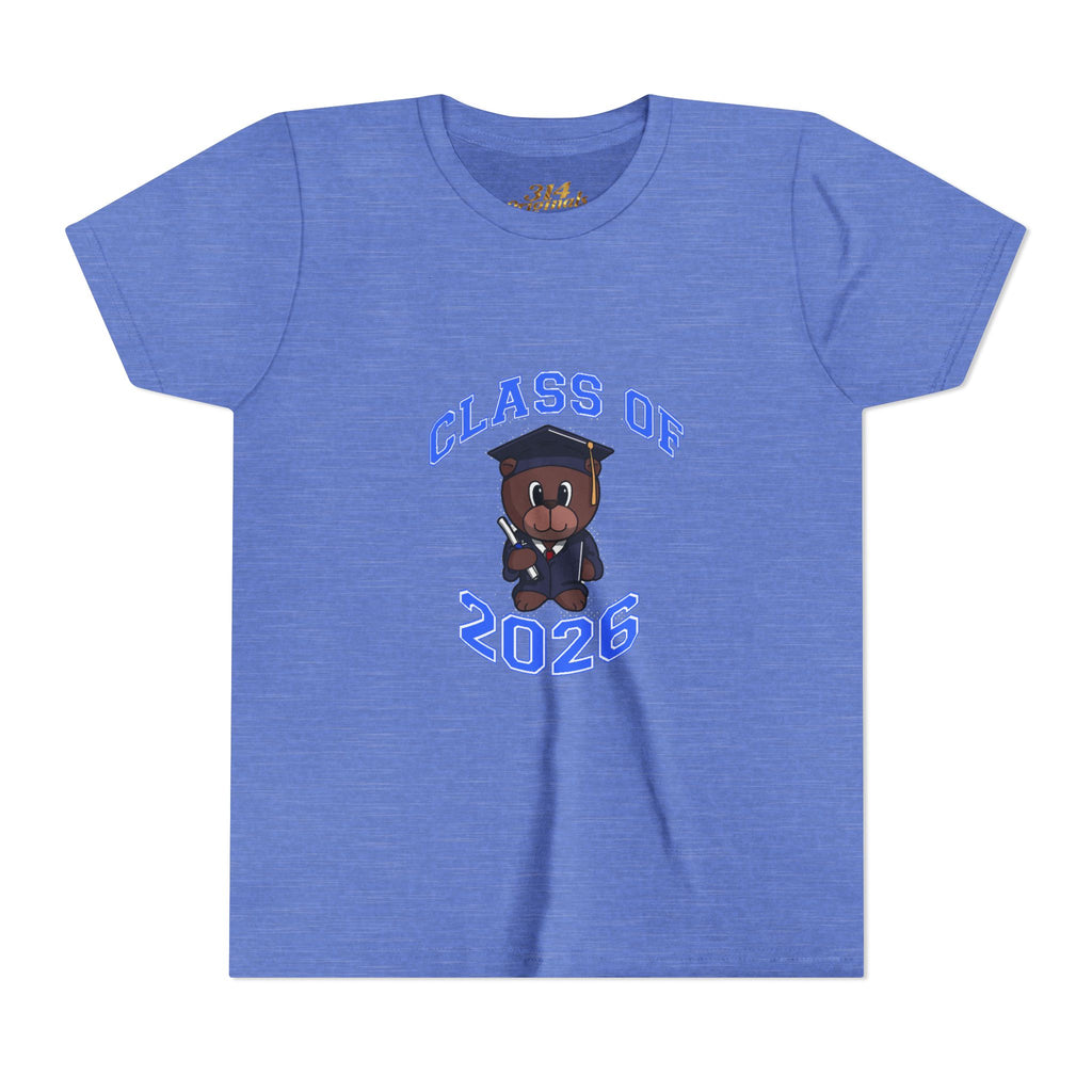 Class of 2026 Kids Graduation T‑Shirt — Cute Graduate Bear Youth Tee