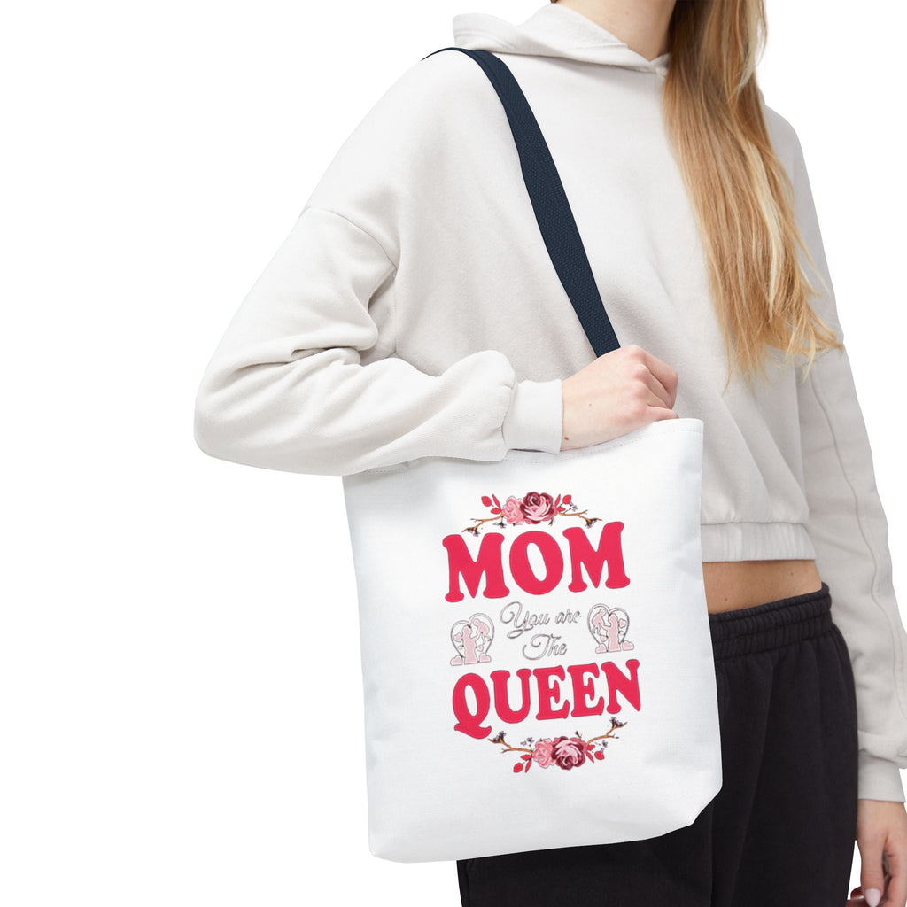 "Mom You're the Queen" Floral Mother's Day Tote Bag Printify Bags  314 Originals