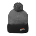 Embroidered Pom-Pom Knit Beanie – Cozy Winter Hat with Small Script Logo - 314 Originals