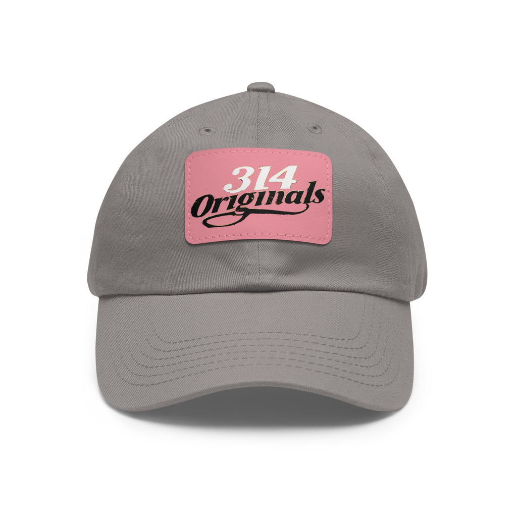 314 Originals Leather Patch Dad Hat — Retro Script Baseball Cap - 314 Originals