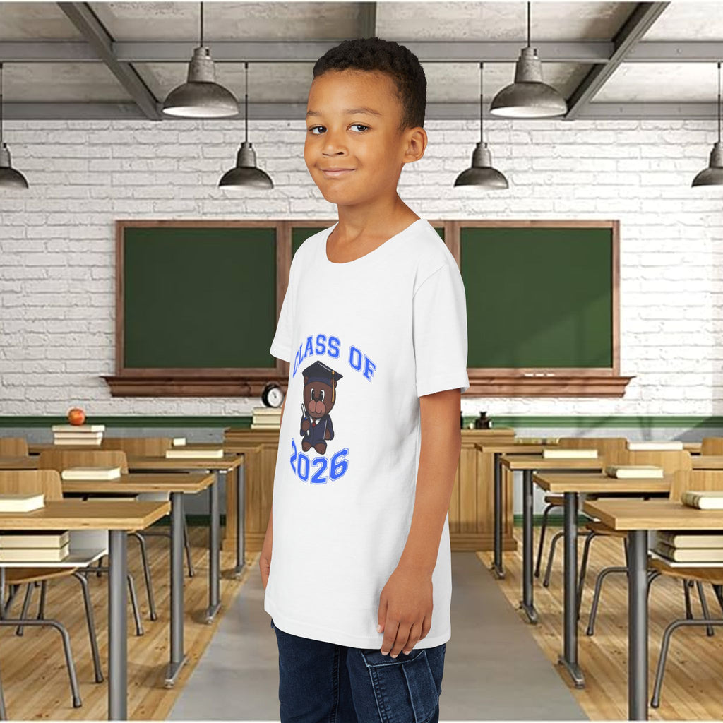 Class of 2026 Kids Graduation T‑Shirt — Cute Graduate Bear Youth Tee
