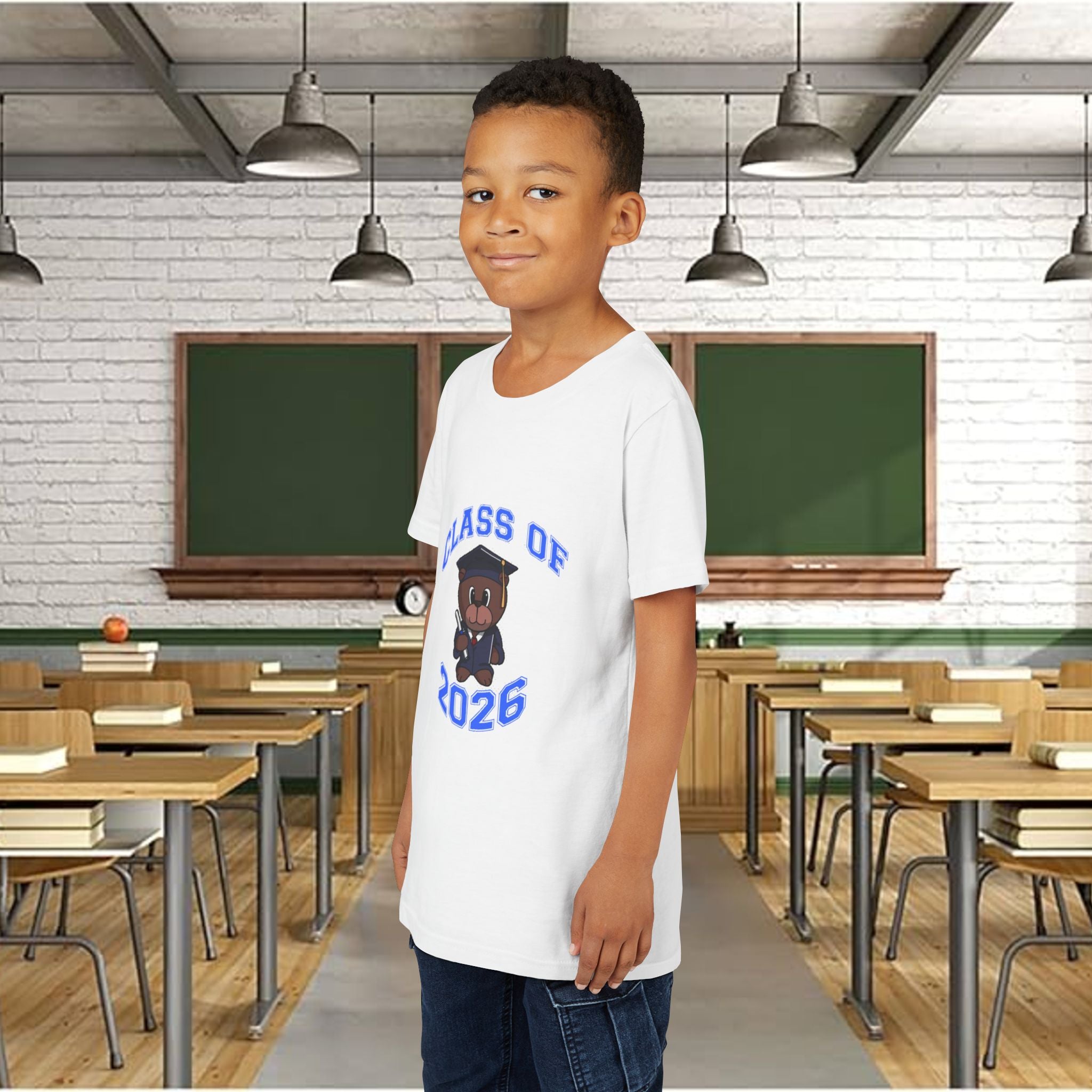Class of 2026 Kids Graduation T‑Shirt — Cute Graduate Bear Youth Tee