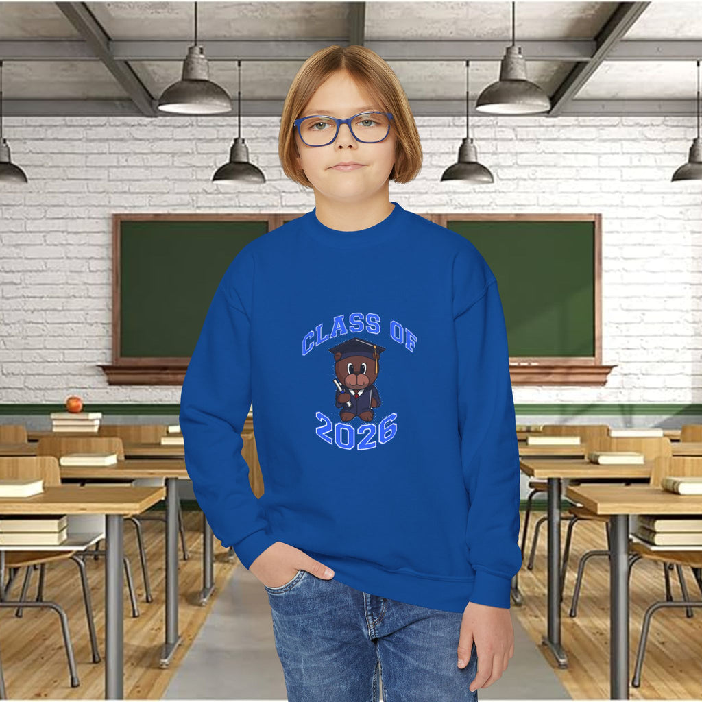 Class of 2026 Youth Crewneck Sweatshirt – Graduation Bear Design