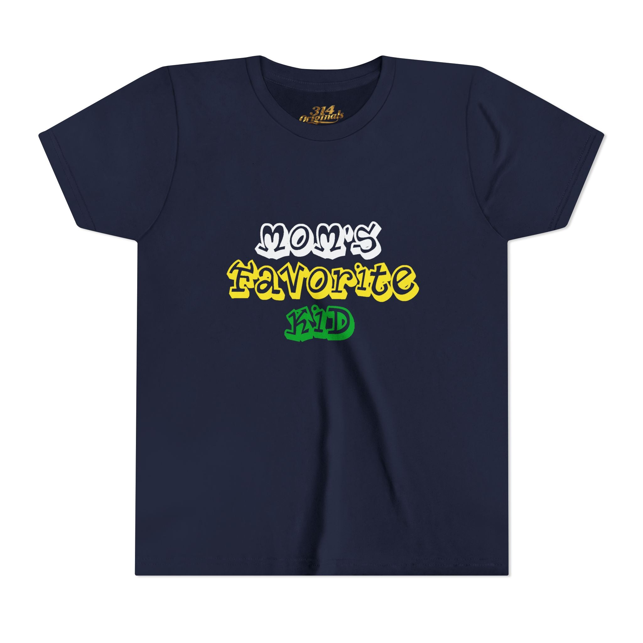 Girl's "Favorite Kid" Retro Yellow & Green Graphic T-Shirt