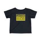 "Caution: Cuteness Overload" —  Baby T‑Shirt (Yellow Warning Sign) - 314 Originals