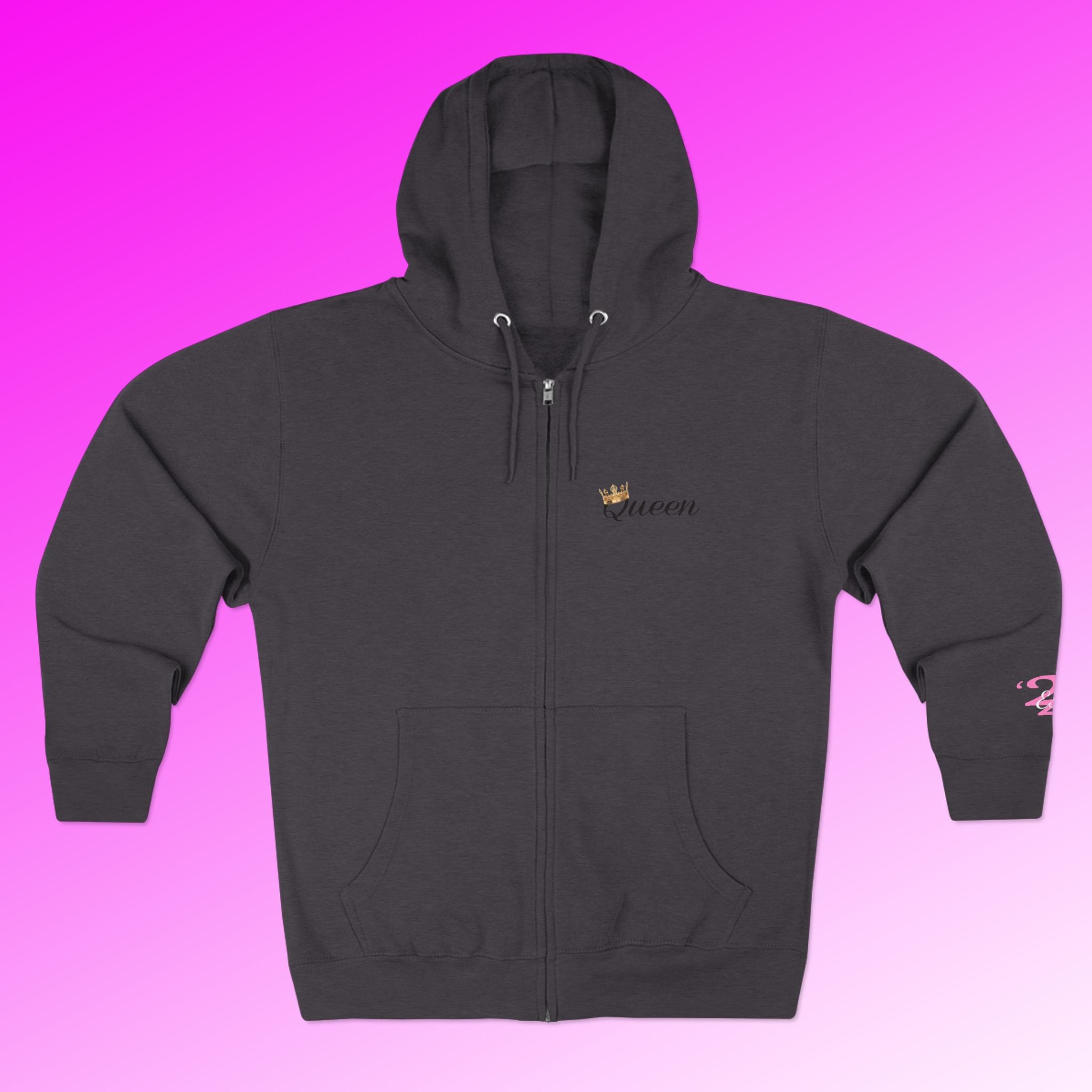 'Queen' Chest Logo Zip Hoodie — Women's Urban Streetwear - 314 Originals