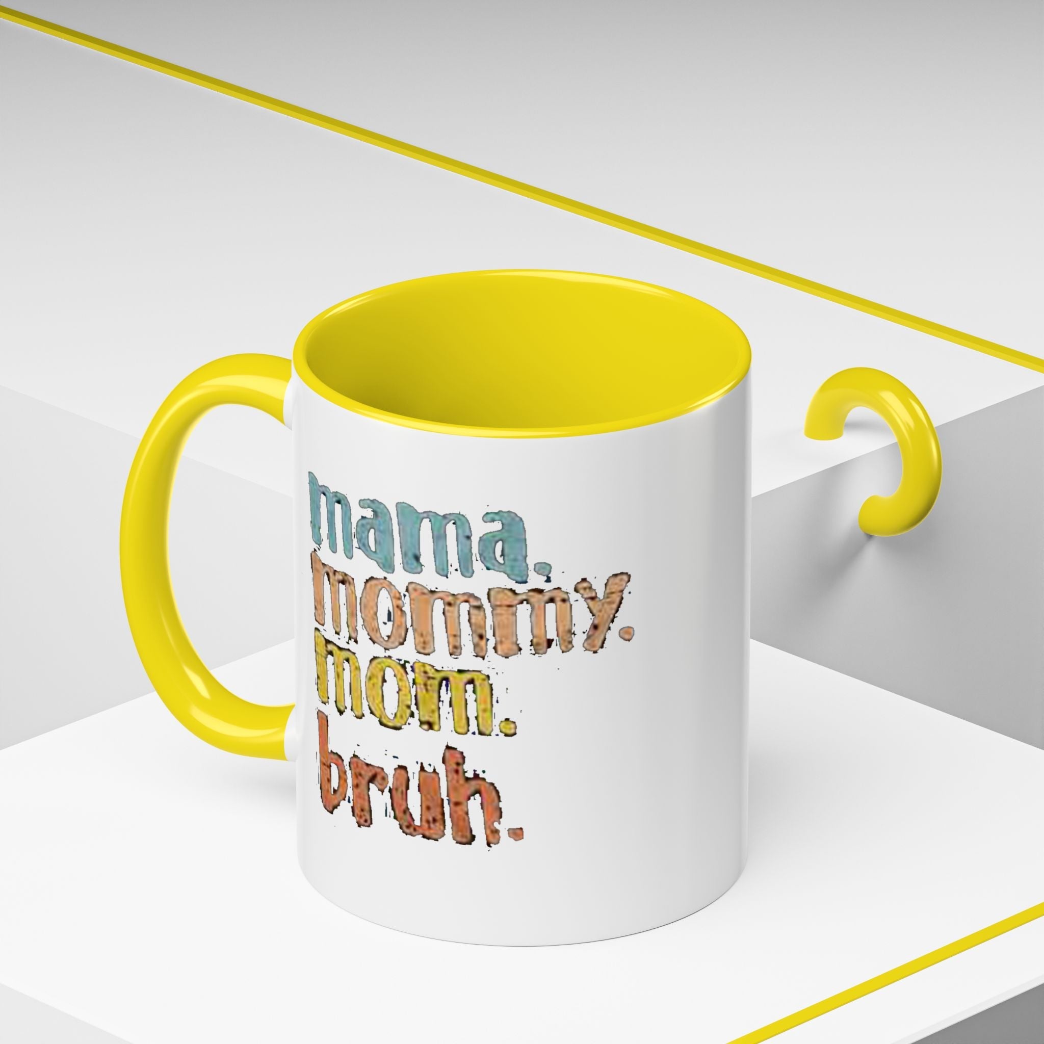 Mama Mommy Mom Bruh Coffee Mug – Funny Multicolor Mom Gift (11/15oz Accent Mug) Printify Mug  314 Originals