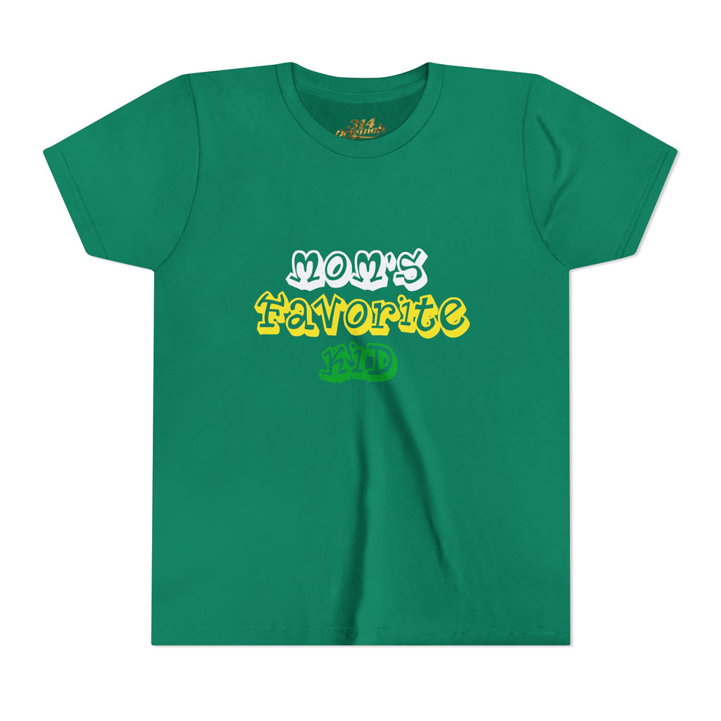 Girl's "Favorite Kid" Retro Yellow & Green Graphic T-Shirt