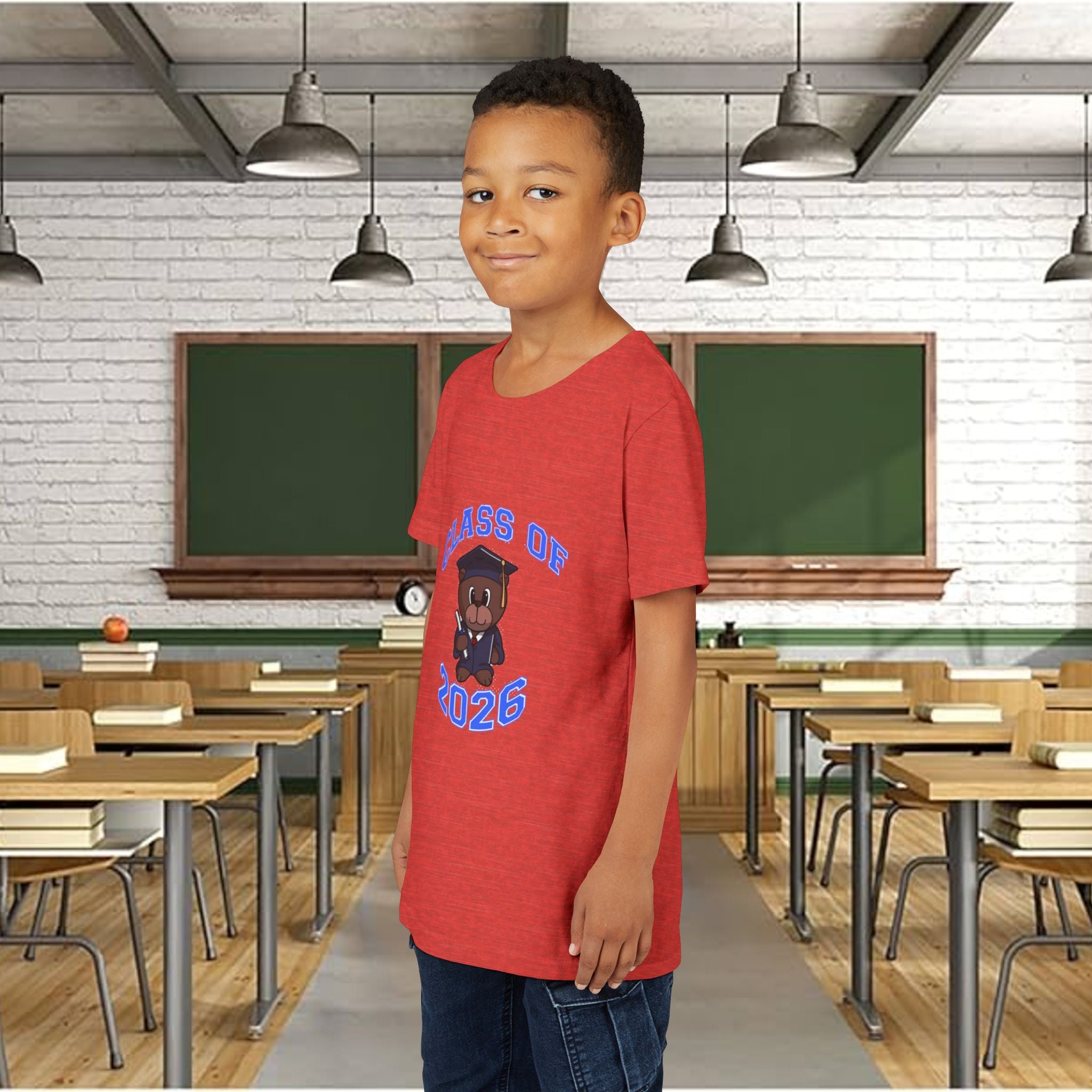 Class of 2026 Kids Graduation T‑Shirt — Cute Graduate Bear Youth Tee
