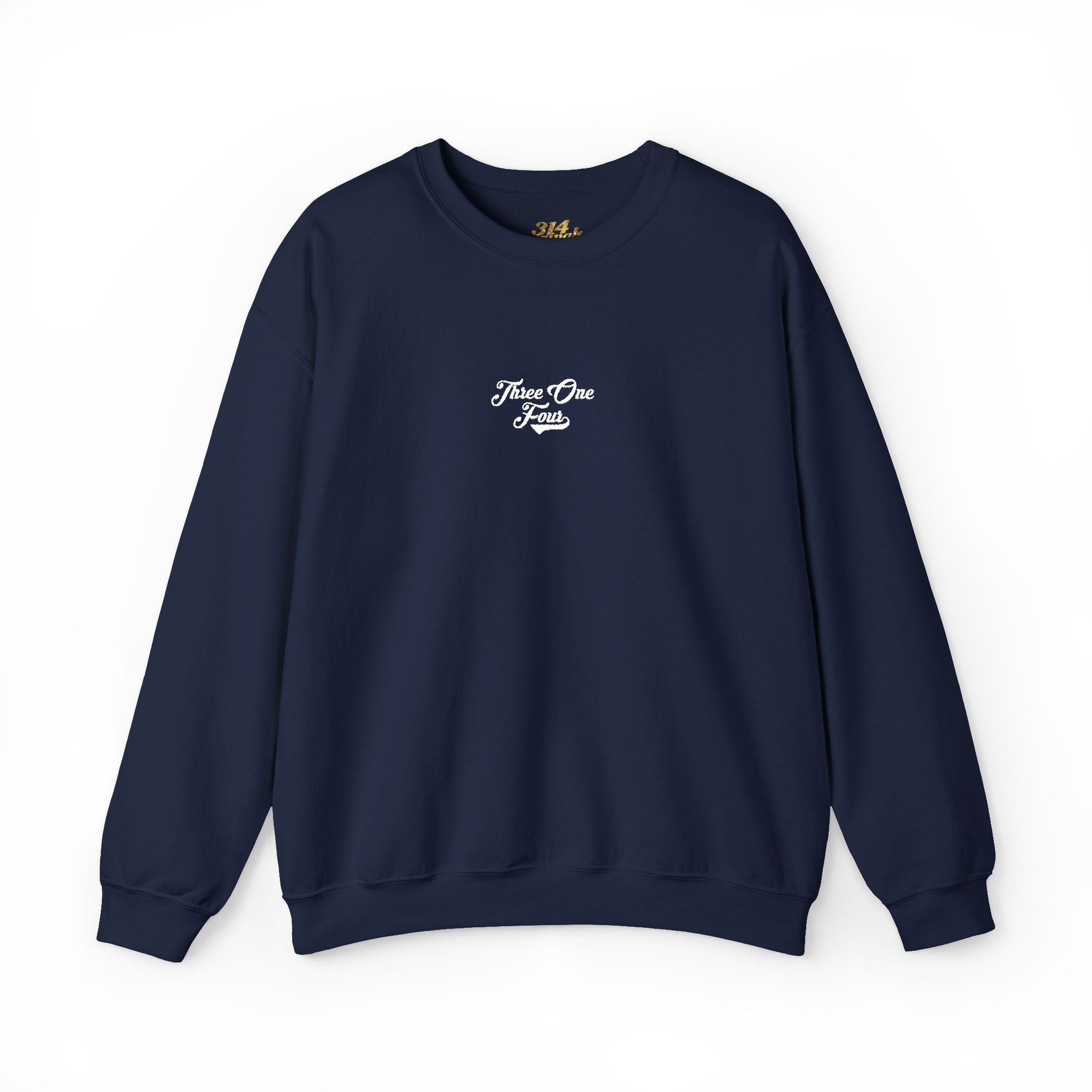 Three One Four Crewneck Sweatshirt — Minimal Script Chest Logo - 314 Originals