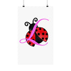 Ladybug Initial “L” Matte Poster — Cute Nursery Wall Art for Girls Printify Poster  314 Originals