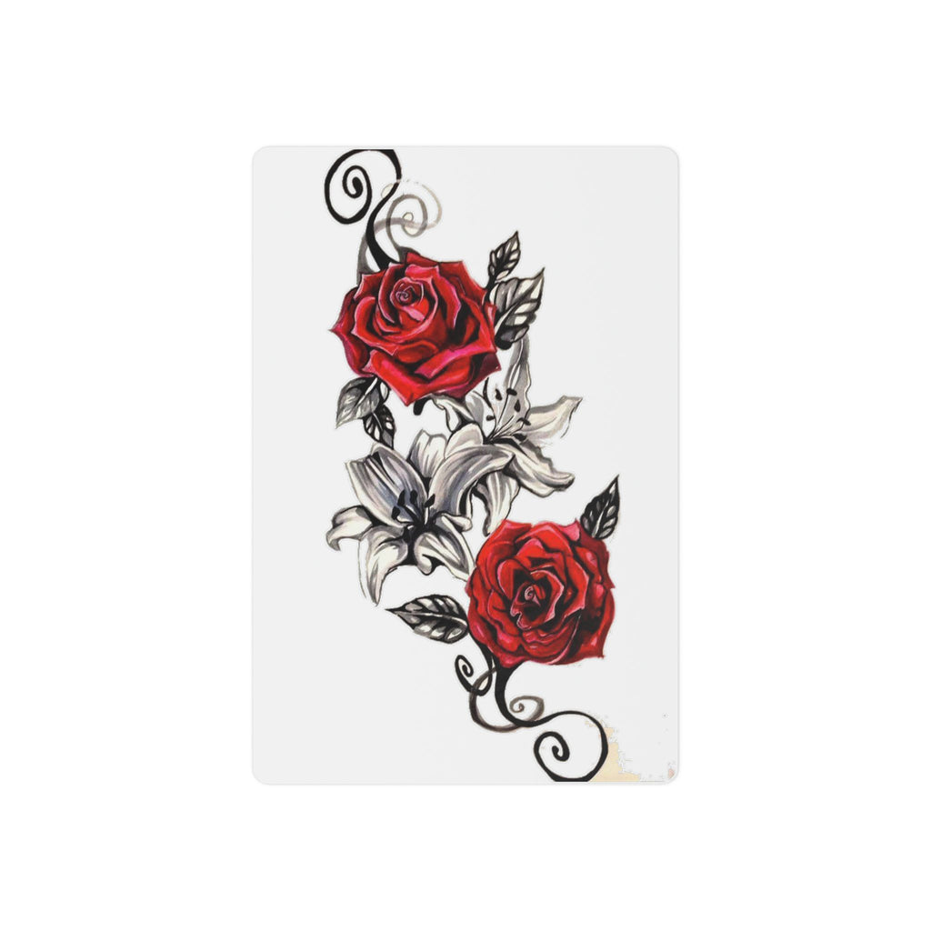 Red Rose & Lily Temporary Tattoo — Floral Vine Body Art Sticker - 314 Originals
