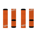 Orange Sublimation Socks with '314 Originals' Script — Athletic Crew Socks - 314 Originals