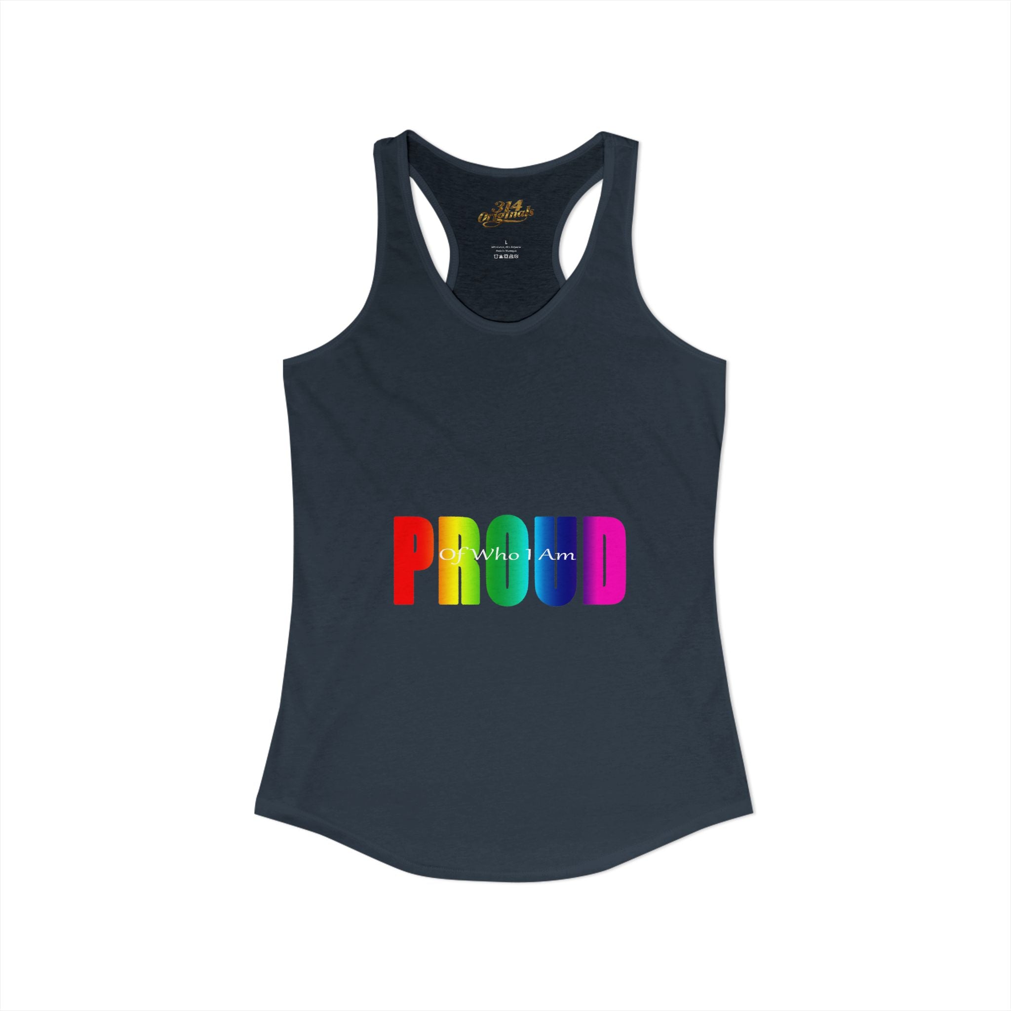 'PROUD' Women's Ideal Racerback Tank Printify Tank Top  314 Originals