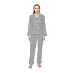 Women's Light Grey Satin Pajama Set — Luxurious Sleepwear Printify All Over Prints  314 Originals