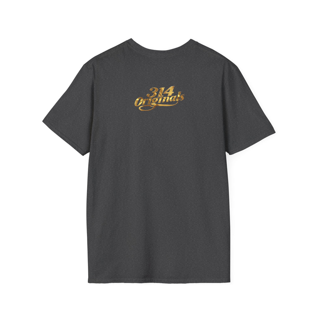 St. Louis Arch Skyline Tee — Born Hustler Front, 314 Originals Back - 314 Originals