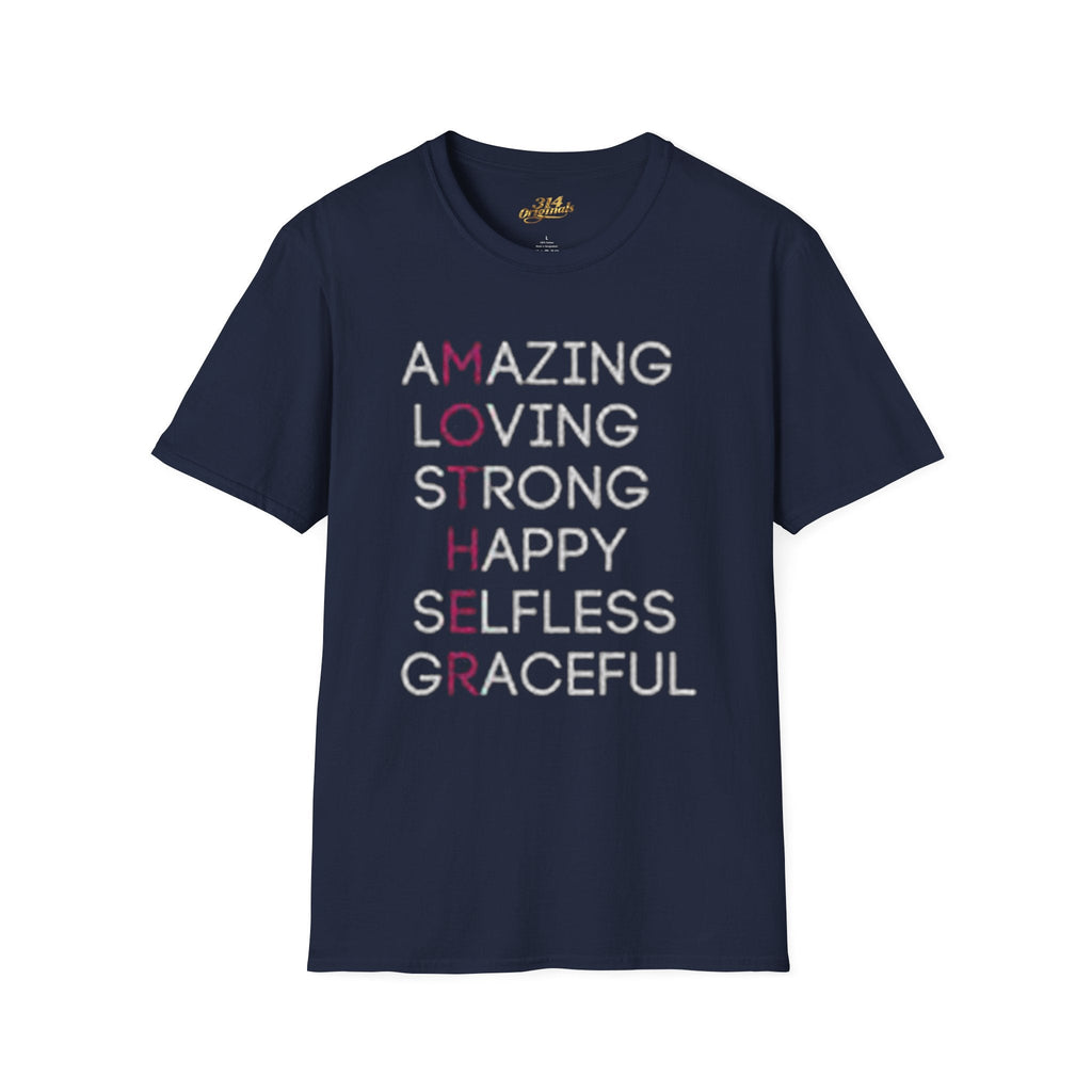 Mother Acrostic T-Shirt – Amazing Loving Strong Happy Selfless Graceful (Mother) Printify T-Shirt  314 Originals