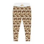 Brown Camo Plus Size Leggings — Subtle Side Script Graphic, Comfortable Everyday Activewear - 314 Originals
