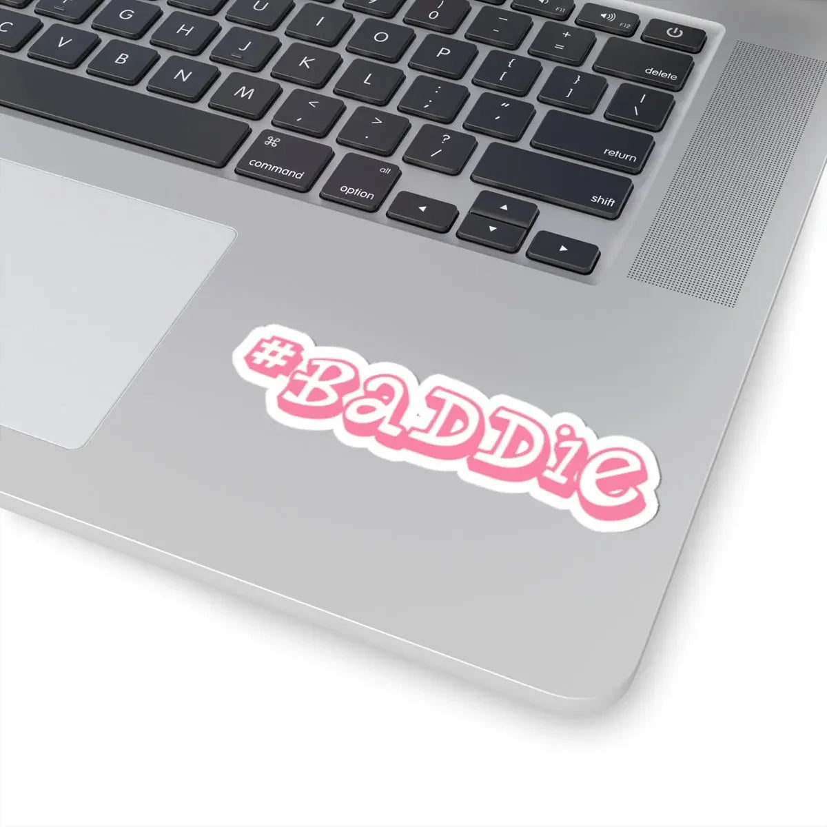 #BADDIE Pink Script Kiss-Cut Sticker — Trendy Laptop & Water Bottle Decal Printify