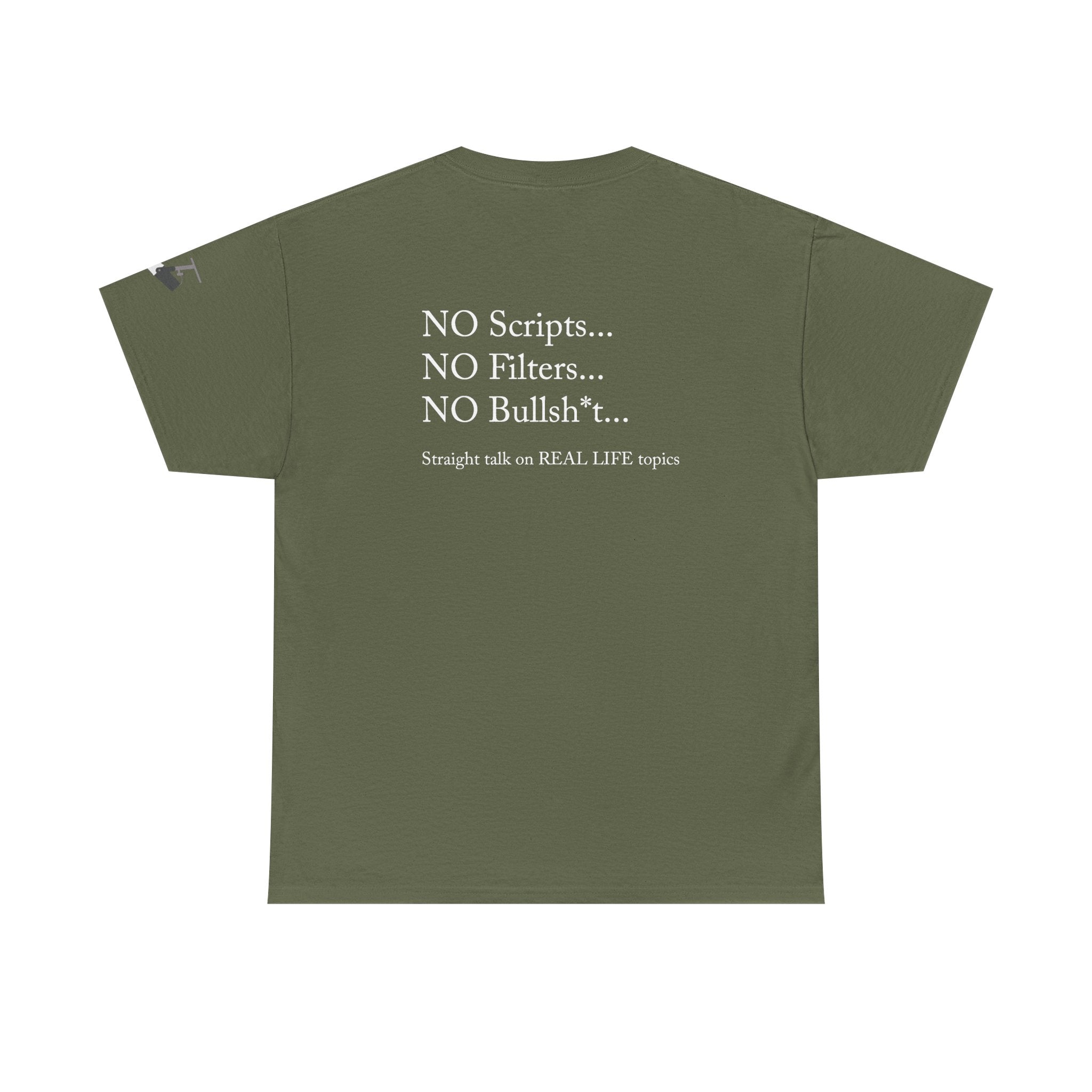 Tell It Like It Is Podcast — Bold Statement Graphic T‑Shirt ("No Scripts… No Filters… No Bullsh*t") Printify T-Shirt  314 Originals