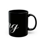 King Crown Black Coffee Mug – Elegant Script Royalty Gift (11oz & 15oz) - 314 Originals