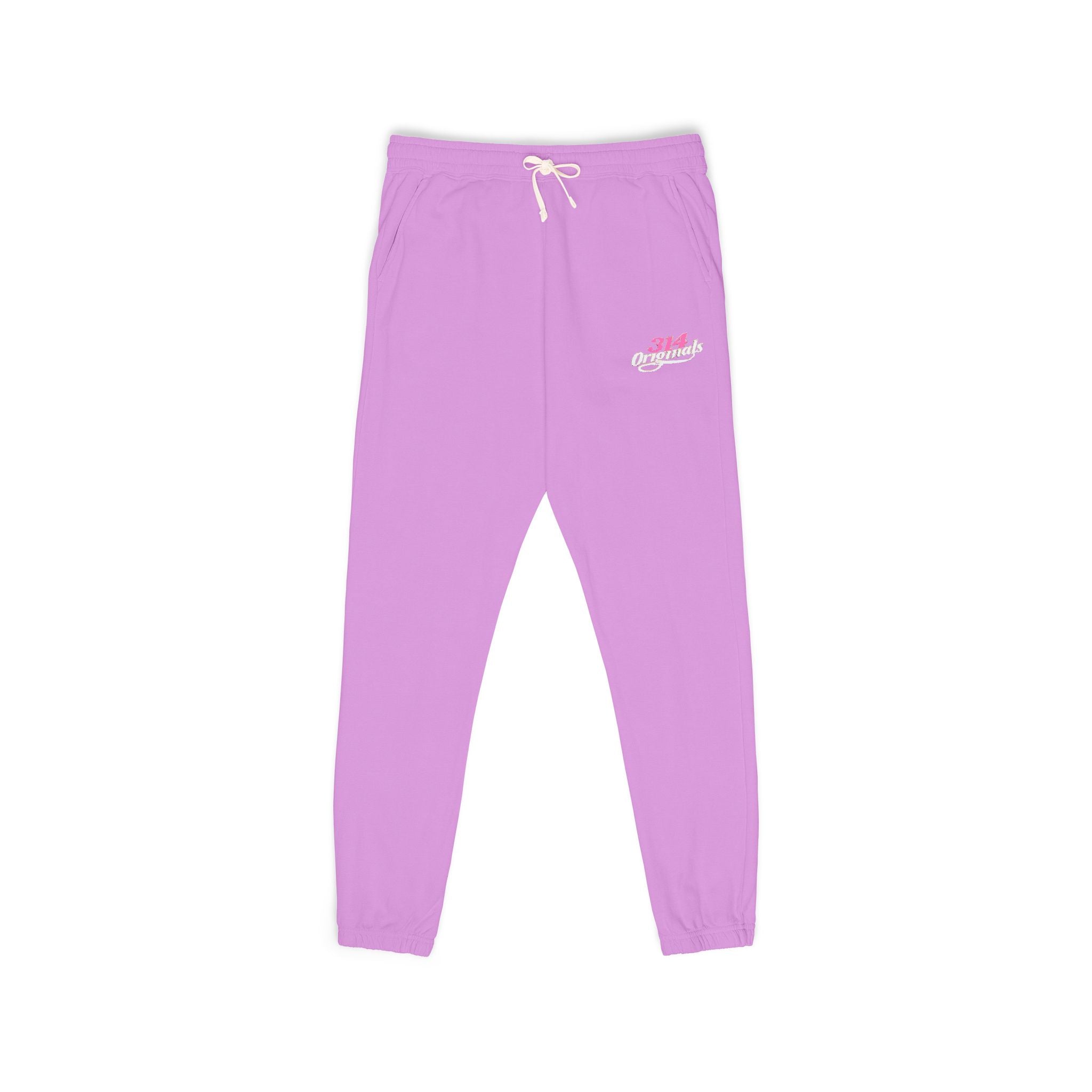 Embroidered Fleece Sweatpants — Soft Garment-Dyed Lounge Joggers Printify Trousers  314 Originals