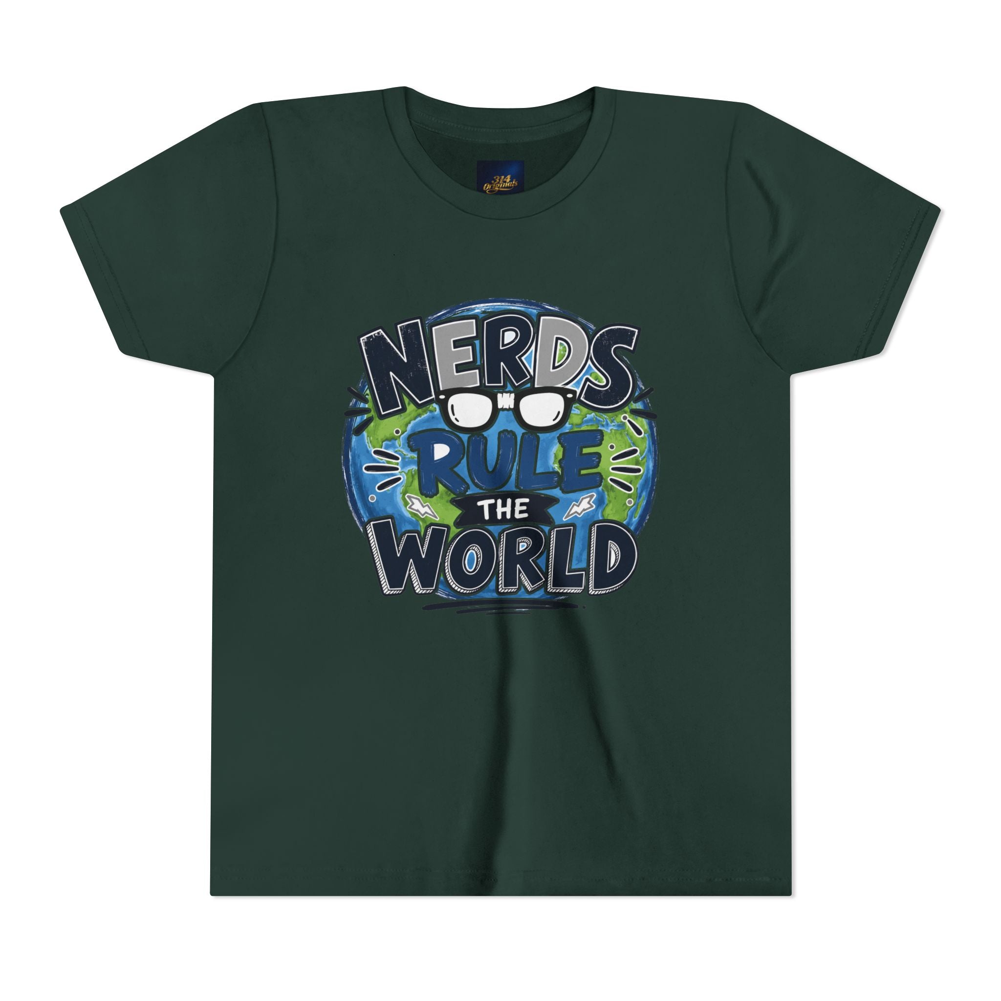 "Nerds Rule the World" Graphic Youth Girls Tee Shirt
