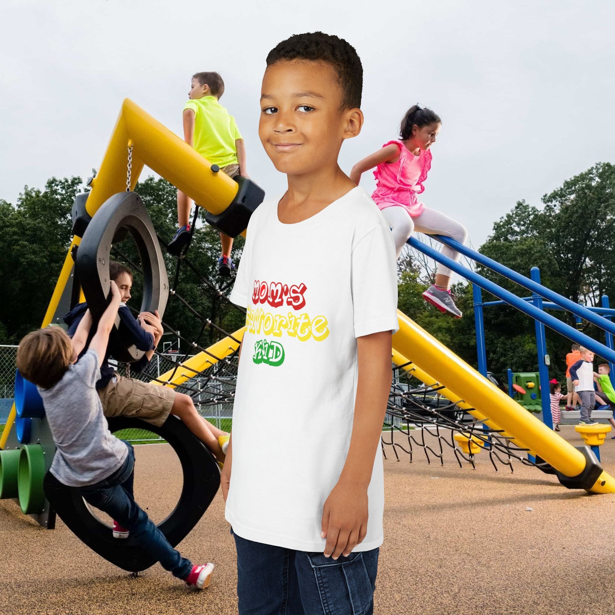 Boys "Favorite Kid" Retro Yellow & Green Graphic T-Shirt