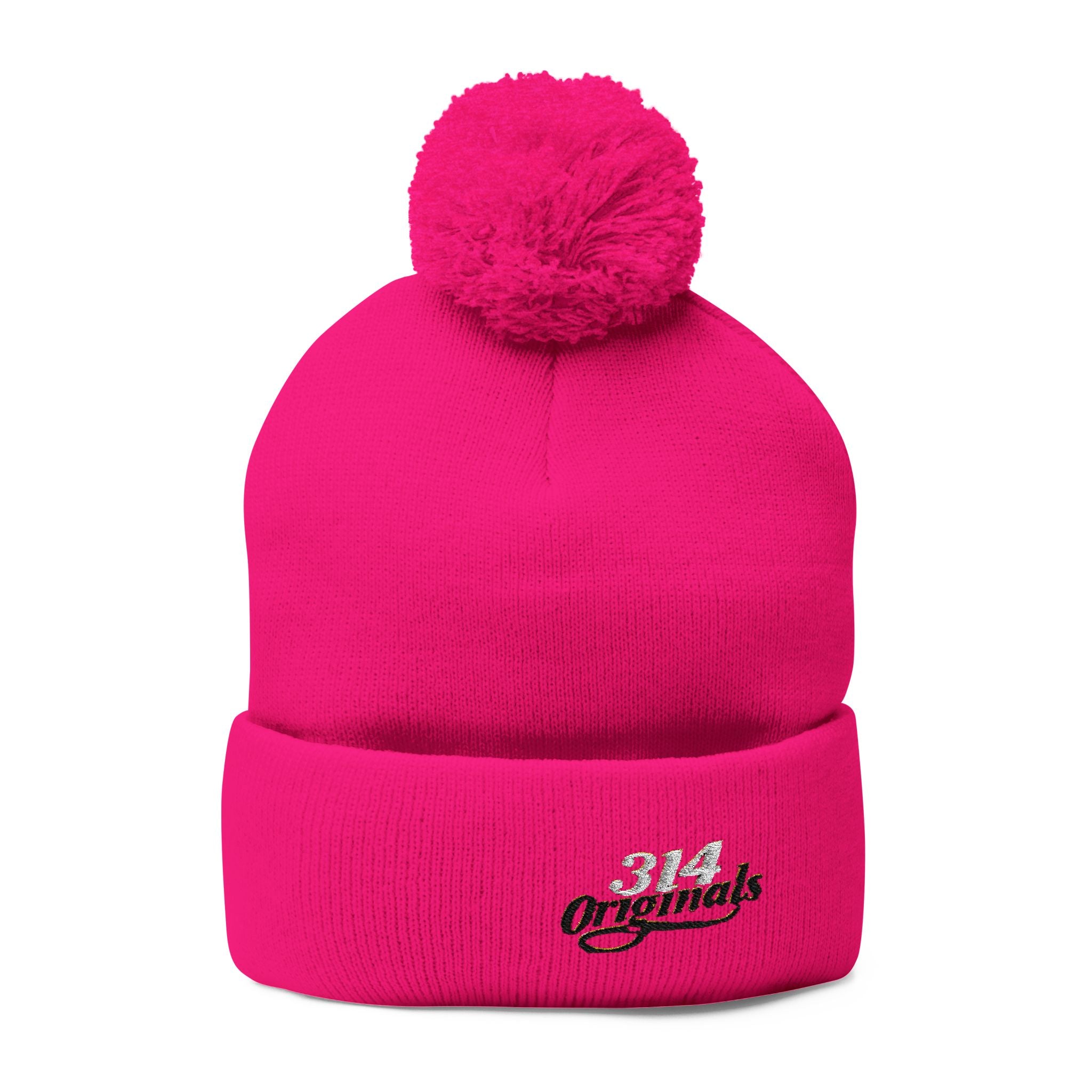 Embroidered Pom-Pom Knit Cap — "314 Originals" Beanie - 314 Originals