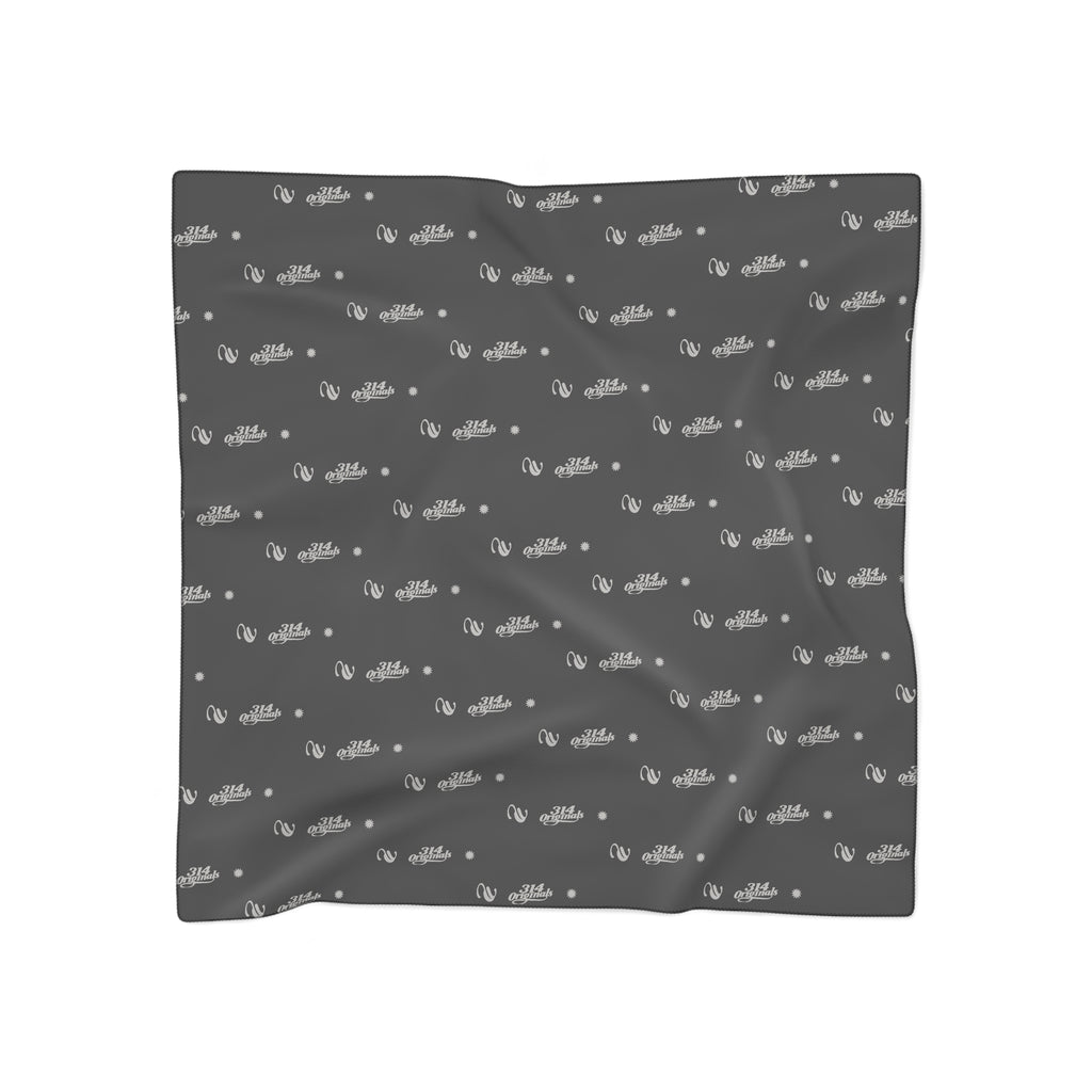 Black and Silver Logo Scarf — Script Pattern Polyester Scarf - 314 Originals