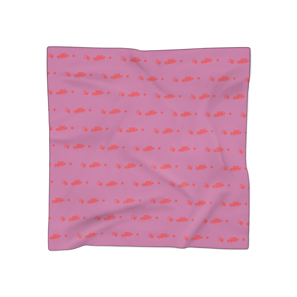 Pink and Red Logo Scarf - Script Pattern Polyester Scarf - 314 Originals
