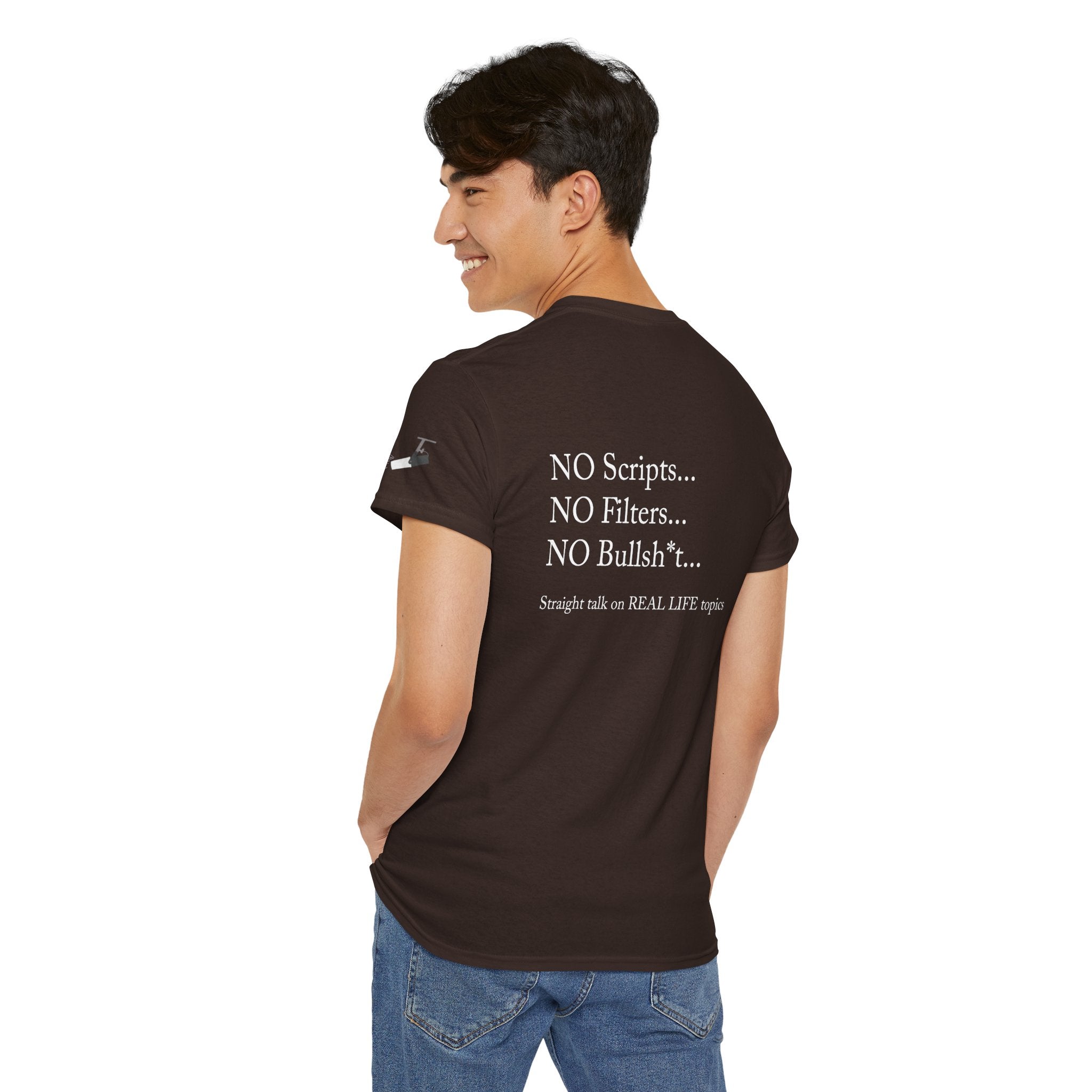 Tell It Like It Is Podcast — Bold Statement Graphic T‑Shirt ("No Scripts… No Filters… No Bullsh*t") Printify T-Shirt  314 Originals