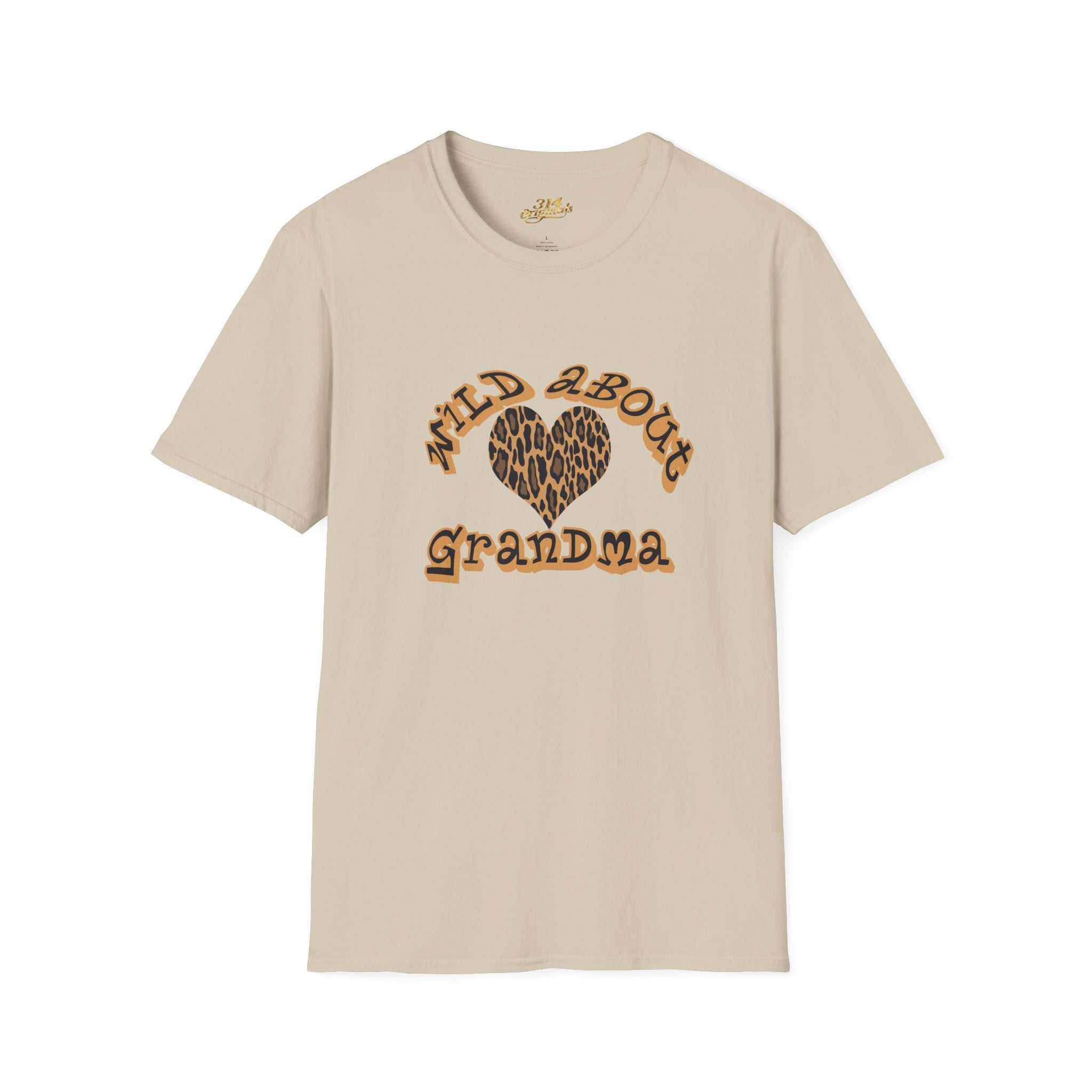 Wild About Grandma Leopard Heart T-Shirt Printify T-Shirt  314 Originals