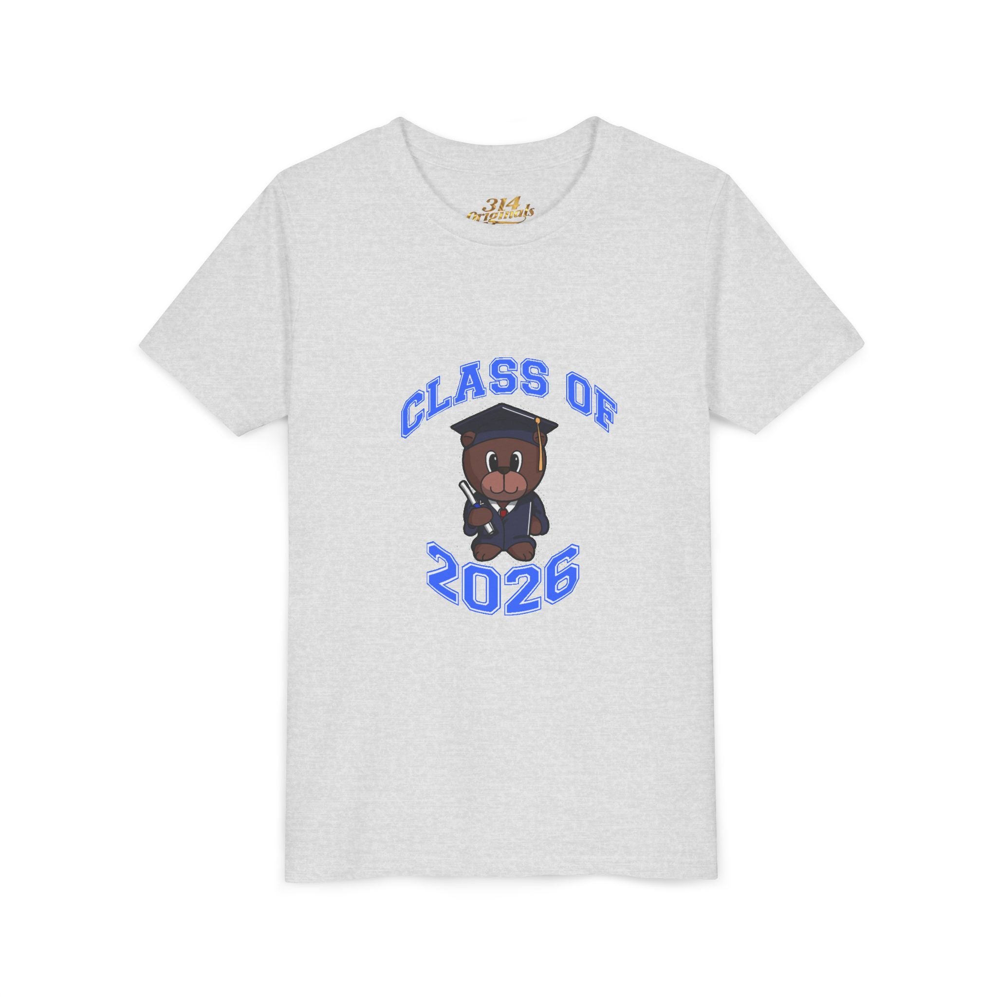 Class of 2026 Kids Graduation T‑Shirt — Cute Graduate Bear Youth Tee