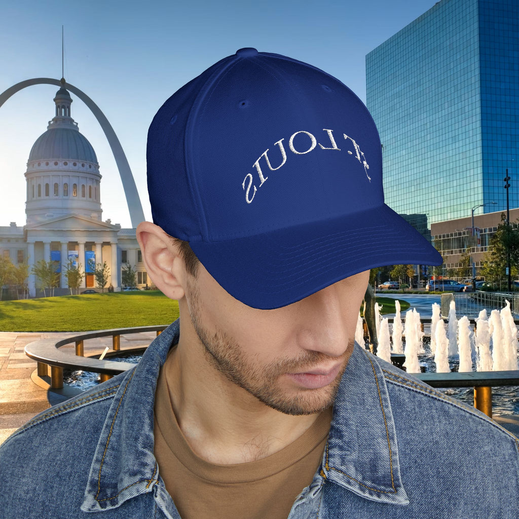 Embroidered "St. Louis" Closed-Back Structured Cap — Baseball Hat with 314 Retro Logo