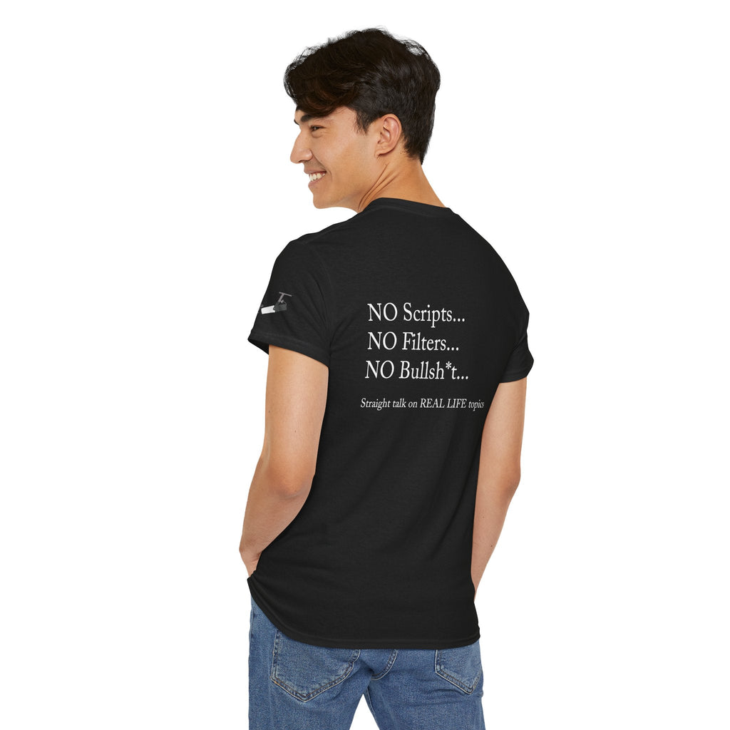 Tell It Like It Is Podcast — Bold Statement Graphic T‑Shirt ("No Scripts… No Filters… No Bullsh*t") Printify T-Shirt  314 Originals