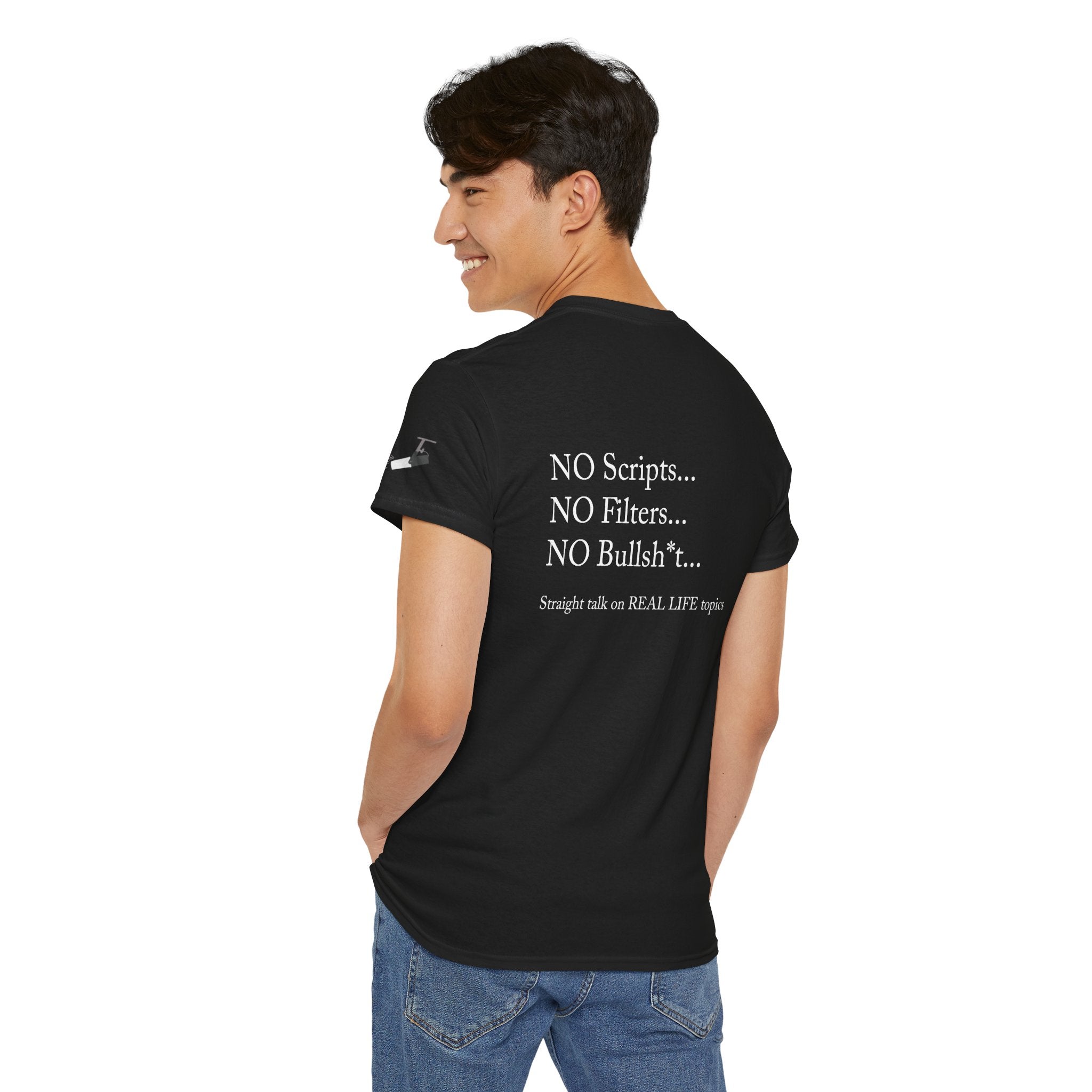 Tell It Like It Is Podcast — Bold Statement Graphic T‑Shirt ("No Scripts… No Filters… No Bullsh*t") Printify T-Shirt  314 Originals