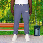 Fleece Sweatpants with Retro Script Chest Logo Printify Trousers  314 Originals