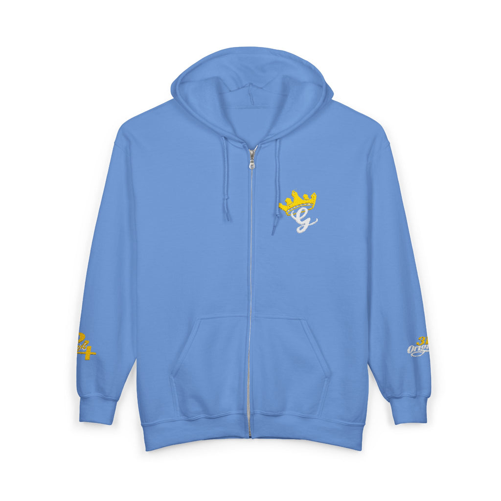 King's Gear Zip Hoodie — Full‑Zip with Gold Crown Emblem - 314 Originals