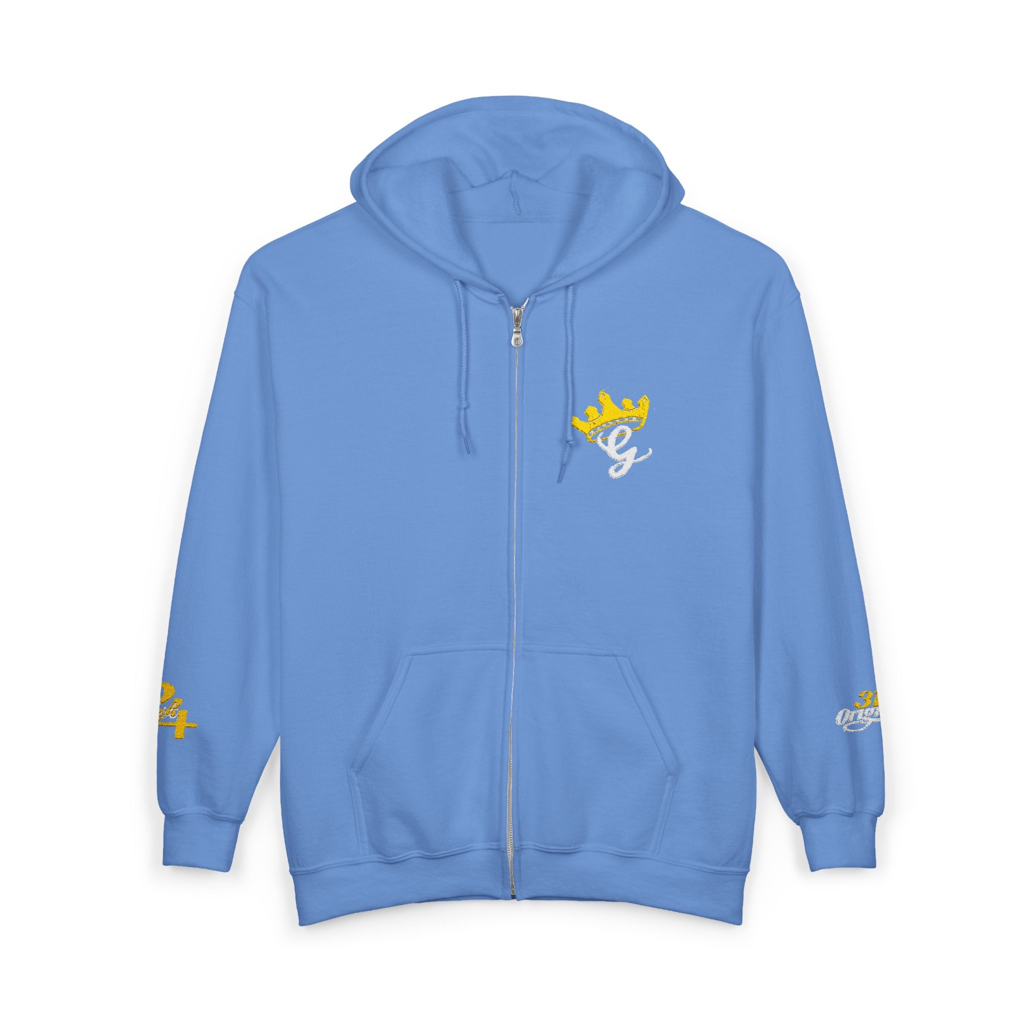 King's Gear Zip Hoodie — Full‑Zip with Gold Crown Emblem - 314 Originals