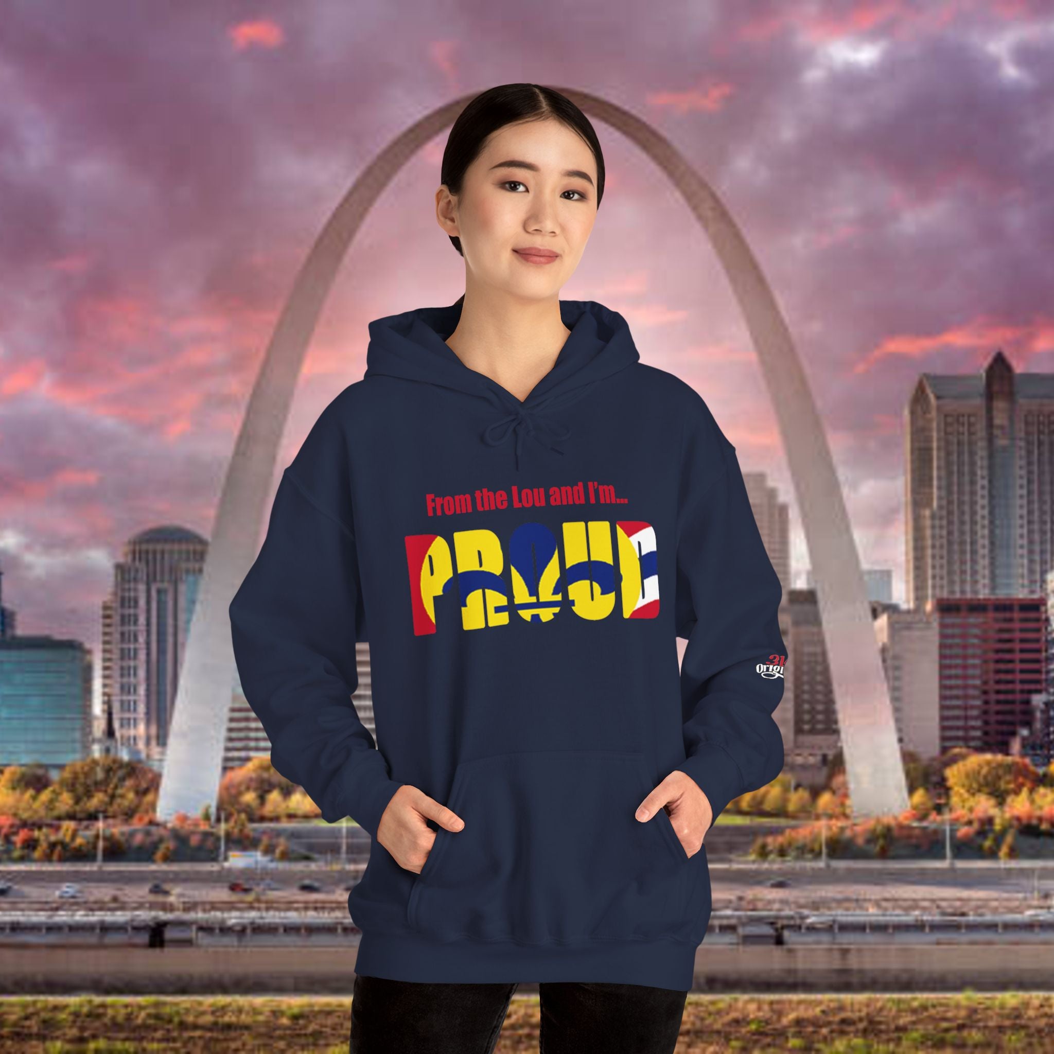 Proud Missouri Fleur-de-lis Hoodie — From the Lou St. Louis Pride Sweatshirt - 314 Originals