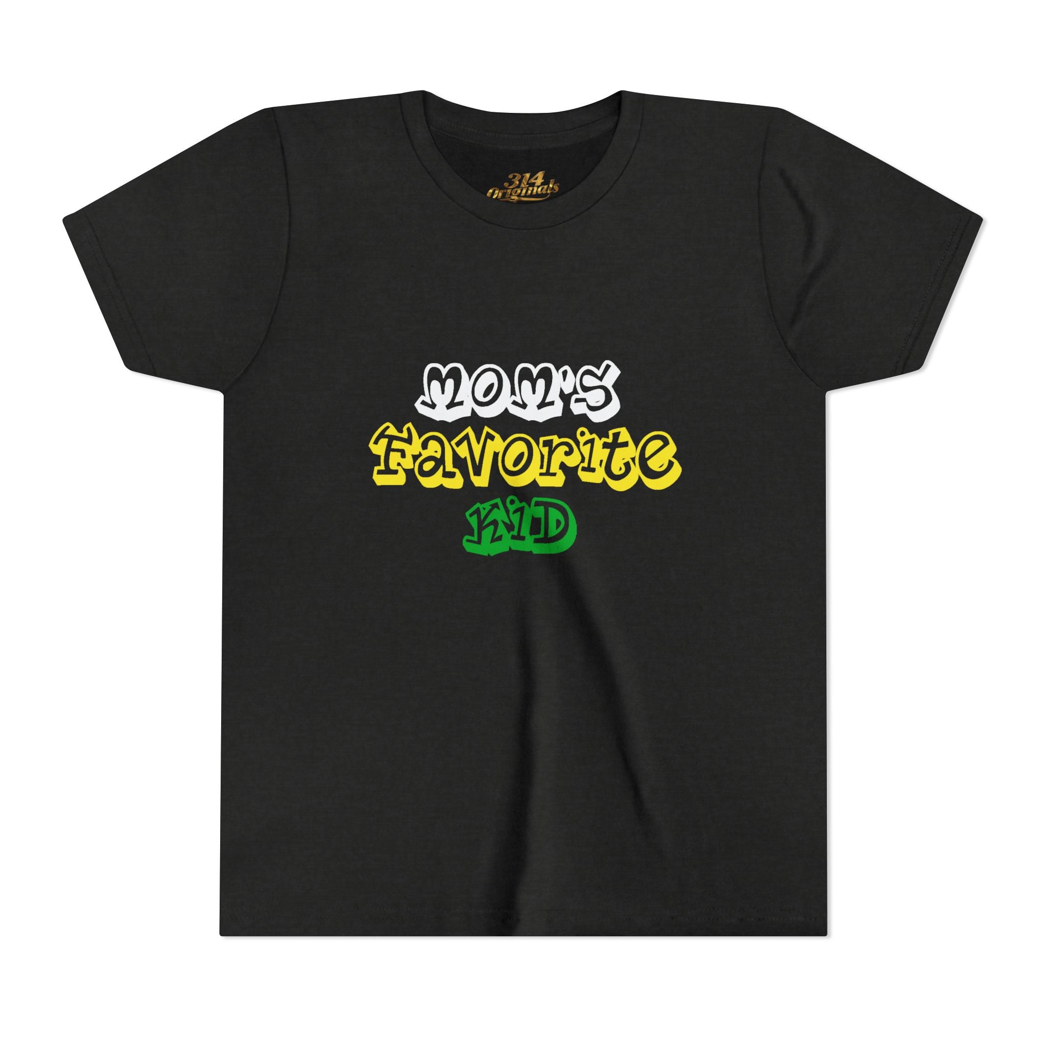 Girl's "Favorite Kid" Retro Yellow & Green Graphic T-Shirt